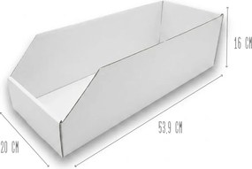 KARTON PAK Úložné boxy na oblečenie, organizéry do skrine BIELY KARTÓN 20x54cm