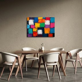 Obraz - Maľba farebných štvorcov (70x50 cm)