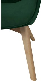 Tmavozelené zamatové kreslo Niko – Ropez