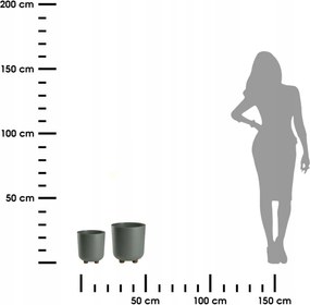 Sada 2 ks květináčů Terra 21x19,3/27,4x24,2 cm šedá/zelená