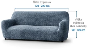 Bielastické poťahy VENEZIA modrá trojkreslo (š. 170 - 220 cm)