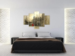 Obraz - Skica mestečka (150x105 cm)