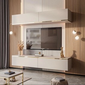 OBÝVACIA STENA NESSIE KAŠMÍROVÁ MATNÁ + ZLATÁ LIŠTA 180 cm