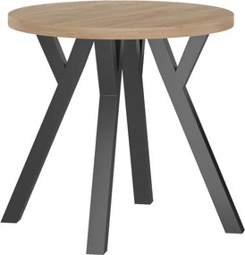 Vintino Jedálenský stôl ARDEN 80 cm – dub zlatý craft / čierna oceľ