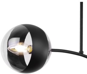 Stropné svietidlo Toledo, 2x čierne/transparentné sklenené tienidlo, B