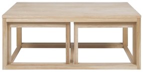 Súprava 3 hnedých konferenčný stolíkov s podnožím z dubového dreva Actona Cornus