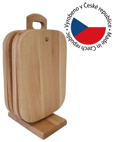 Buková doska na stojane, 4 kusy, 31 x 18 cm