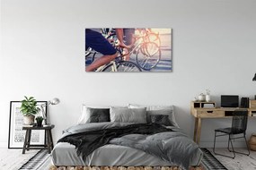 Obraz plexi Cyklisti ľudí 125x50 cm