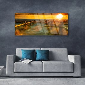 Obraz na akrylátovom skle Západ slnka architektúra 125x50 cm