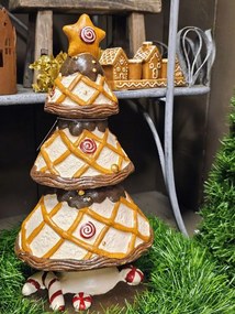 Hnedá dekorácia stromček s cukrovinkami Christmas Tree - Ø 22*43 cm