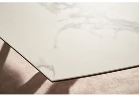 Rozkladací jedálenský stôl 41450 130/190 x 100cm Marble Look White Ceramik  - Komfort-nábytok