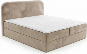 Čalúnená posteľ boxspring FORENA 140x200 cm béžová Matrac: Bonell pružinová matrac