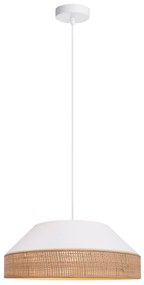 Luster na lanku MANISO 1xE27/60W/230V pr. 45 cm biela/béžová
