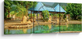 Obraz - Shanghai hotel park (s hodinami) (90x30 cm)