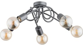 Prisadený luster INTER 5xE27/15W/230V šedá