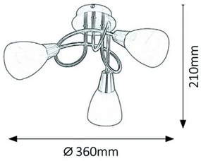 Rabalux JENNA stropné svietidlo max. 3x40W | E14 | IP20 - saténový chróm