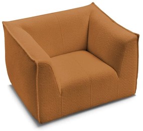 Kreslo z textílie buklé v horčicovej farbe Giorgia – Bobochic Paris