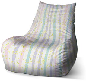 Sablio Sedací vak Bean Pruhy a bodky štetcom - 100 x 90 x 45 cm
