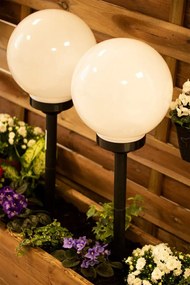 Solárna záhradná lampa LED poháňaná bielou guľou 25 cm