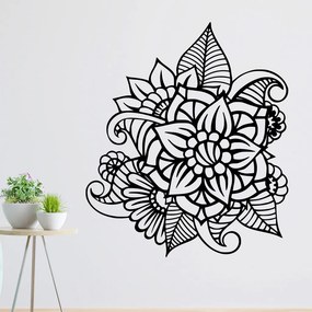 Veselá Stena Samolepka Kvetinový ornament Farba: černá, Veľkosť: 100 x 86 cm