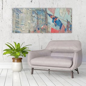 Obraz - Childe Hassam, Allies day, reprodukcia (120x50 cm)