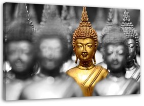Obraz na plátně Gold Buddha Zen Spa - 90x60 cm