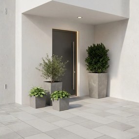 PLASTOVÝ KVETINÁČ PORTO 75X39,5X39,5 CM IMITÁCIA BETÓNU SIVÁ