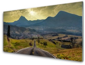 Skleneny obraz Cesta hora krajina 120x60 cm