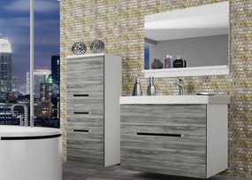 Kúpeľňový nábytok Belini šedý antracit Glamour Wood + umývadlo + zrkadlo  ROD M 2/0/W/GW1/0/ZW
