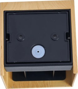 Škandinávske vonkajšie nástenné svietidlo s drevenou potlačou vrátane LED IP54 - Edwin