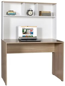 Pracovný stôl 149x110 cm biela/hnedá