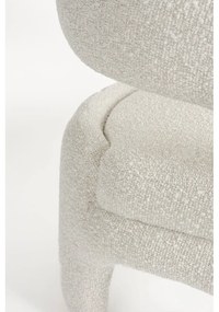 Biele kreslo z textílie buklé Nova – White Label
