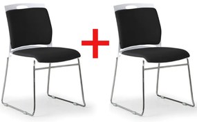 Konferenčná stolička BODA, 1+1 ZADARMO, čierna