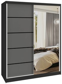 Šatníková skriňa SERENITY 133 cm šedý mat MBP SERENITY SZP6/0/B/SR/0/HIAL