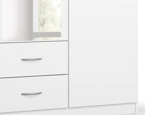 Šatníková skriňa Case, 136 cm, biela