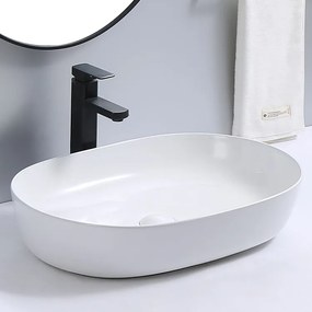 Erga Emmeline, umývadlo na dosku 600x400x135 mm, biela lesklá, ERG-V03-9487C-WH