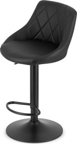 LEOBERT Otočná barová stolička – čierna, ekokoža
