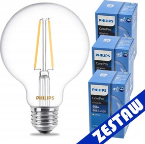 SADA 3 ks. E27 G93 LED žiarovka 7W WW 806lm CorePro 2700K