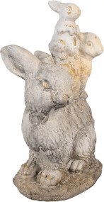 Béžovo-hnedá dekoratívna figúrka králičej rodinka - 27*18*43 cm