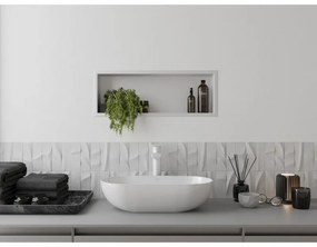 Mexen X-Wall-R, polička na zapustenie na obklad s golierom 60 x 20 cm, biela, 1920602010