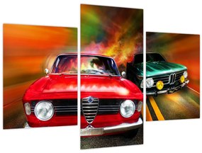 Obraz - Retro závodné autá (90x60 cm)