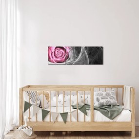 Obraz - Abstraktné ruže, fuchsiová (s hodinami) (90x30 cm)