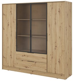 Šatníková skriňa Kelly 4D RM s policami 206 cm dub artisan