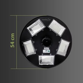 LED Solárna pouličná lampa so senzorom LED/22W/6V 6500K IP65 čierna + DO