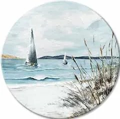 Okrúhly maľovaný obraz Vzdialený horizont | rôzne rozmery