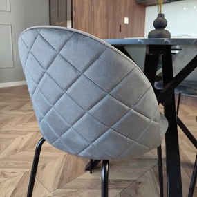 Jedálenská stolička FARGO zamatová, čierna / grafitová