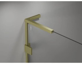 Mexen Lunar-F, L skladacie ľavé sprchové dvere 130 cm, 8mm číre sklo, zlatý matný profil, 836SL-130-050-55-00-L