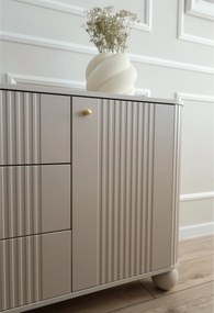 Komoda Vespera 160 cm so zásuvkami - kašmírová / zlatá / kašmírové nohy