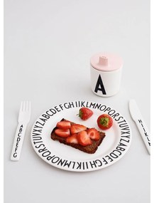 4-dielna súprava bielych detských príborov Design Letters