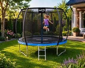 TRENDIE Trampolína s vnútornou sieťou 252 cm modrá + rebrík